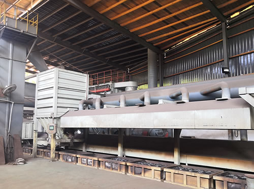 Pouring production line of shell molding Pouring production line of shell molding
