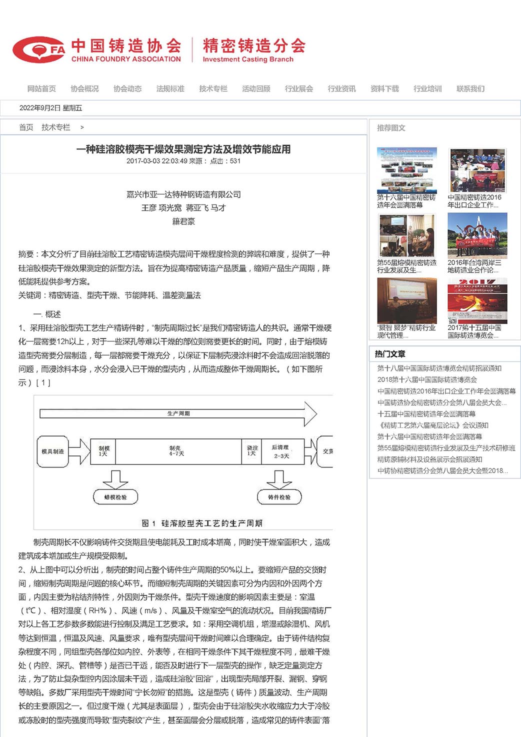 一种硅溶胶模壳干燥效果测定方法及增效节能应用(图1)